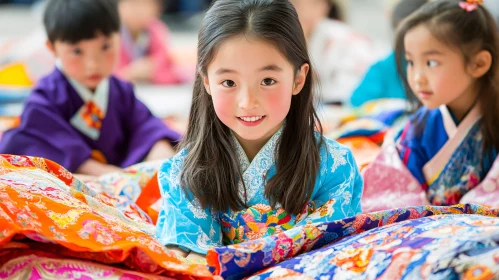 Portrait of Girl in Traditional Clothing