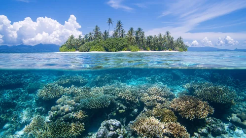 Exquisite Island Landscape with Coral Reefs