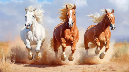 Powerful Running Horses