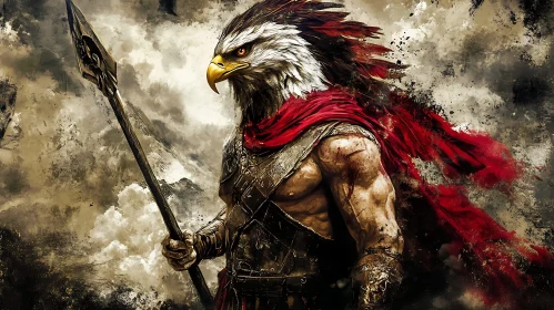 Majestic Eagle Warrior with Spear