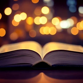 Golden Light on Open Book