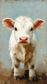 Young Calf Art in Earthy Tones
