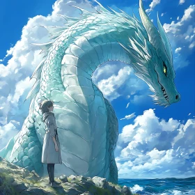 Fantasy Dragon on the Coastline