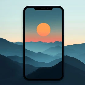 Minimalist Mountain View Phone Wallpaper