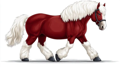 Red and White Horse Artwork