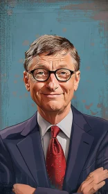 Iconic Digital Representation of Bill Gates