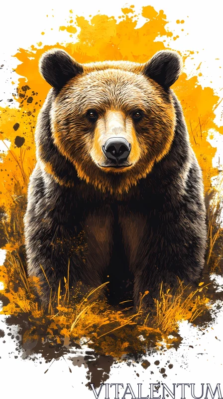 Wild Bear Art with Vibrant Colors AI Image