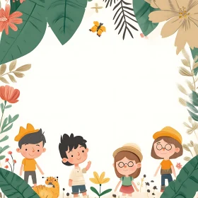 Kids in the Garden Illustration