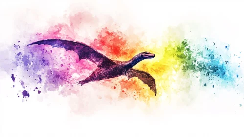 Colorful Dragon Watercolor Painting