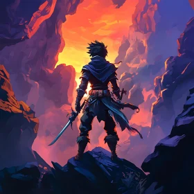 Sunset Warrior Cliffside Stance