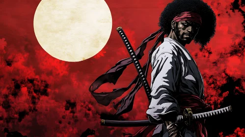 Warrior in Red Sky