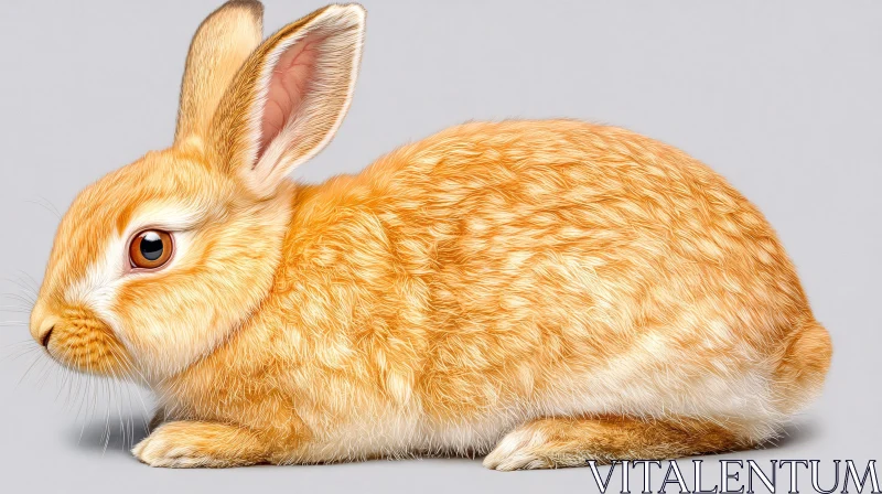 Golden Rabbit Close-Up AI Image