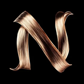 Elegant Metallic Gold Letter N