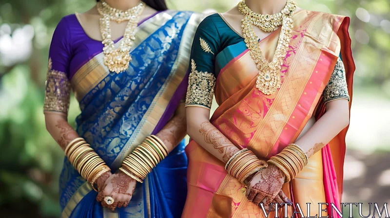 Traditional Indian Attire and Adornments AI Image