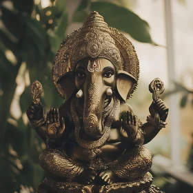 Bronze Ganesha Sculpture: A Serene Depiction