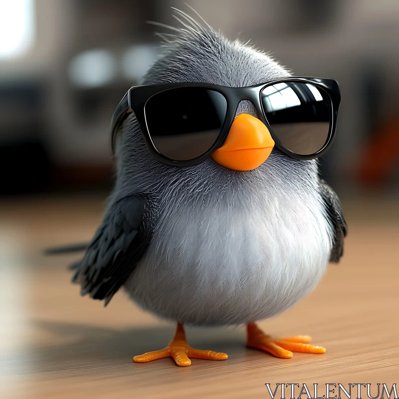 Bird with attitude wearing sunglasses AI Image