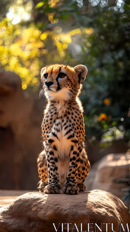 Cheetah in Natural Habitat AI Image