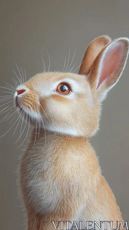 AI ART Side View of a Gentle Rabbit