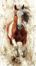 Dynamic Running Horse Painting