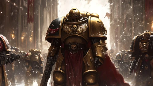 Armored Soldiers in Winter Battle