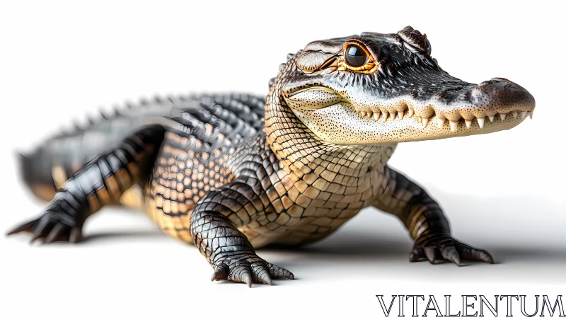 Young Alligator Resting AI Image