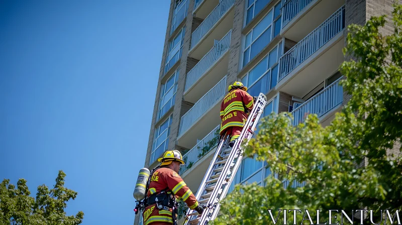 Firefighters Rescuing from Building AI Image