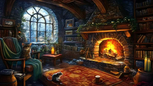 Winter's Warm Embrace: A Cozy Room Scene