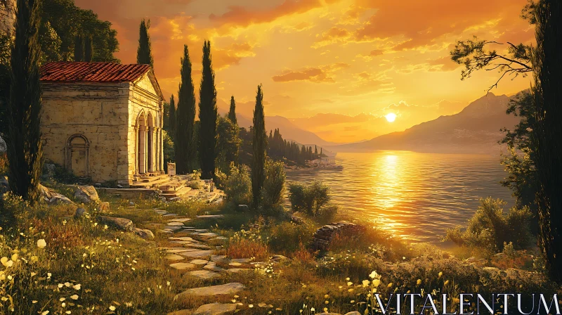 AI ART Picturesque Sunset by the Lake