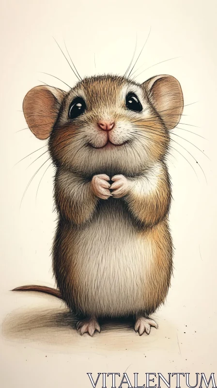 AI ART Charming Mouse Illustration