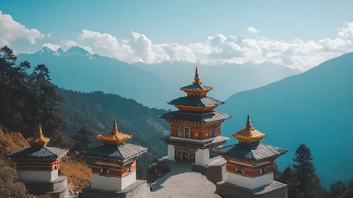 Tranquil Mountain Temples, Architectural Beauty