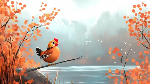 Autumn Bird Scene