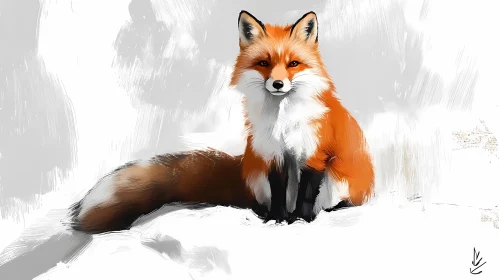 Elegant Fox in Digital Art