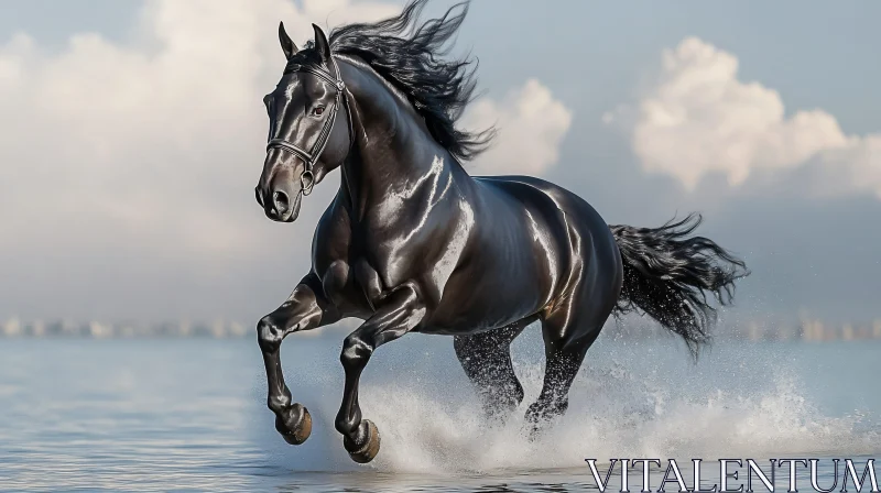 AI ART Stunning Horse in Ocean Waves