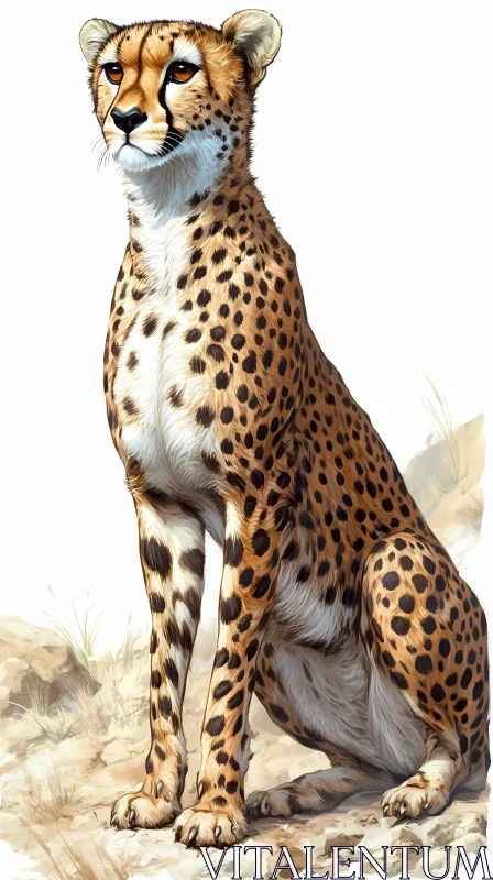 Cheetah Portrait in Nature AI Image