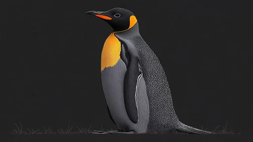 Elegant Penguin with Yellow Accents