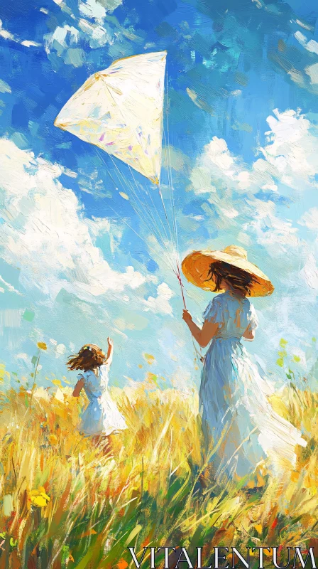 AI ART Whimsical Kite Flight Painting