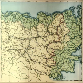 Antique Territory Map with Regions