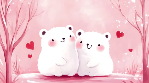 Two Bears Valentine's Day Art