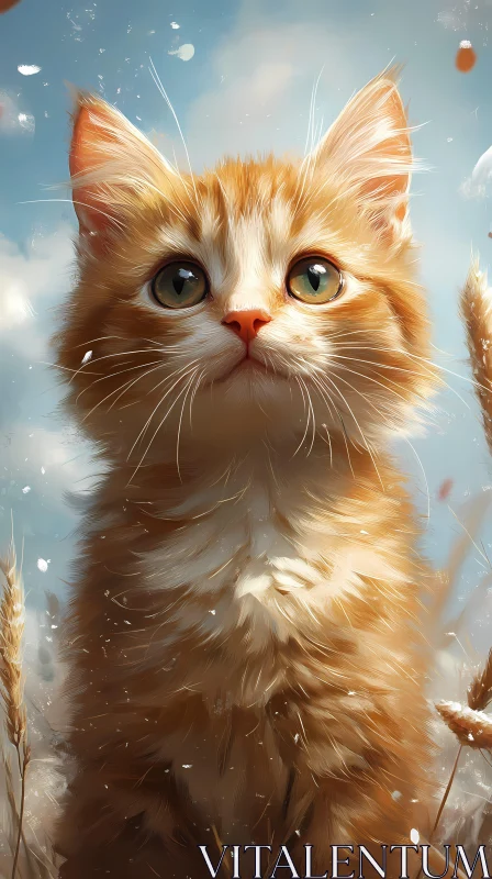 Innocent Kitten Portrait AI Image