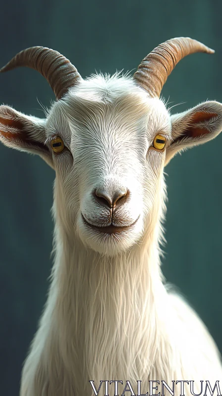 Goat Image with Prominent Horns AI Image