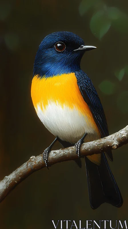 Vibrant Bird in Natural Habitat AI Image