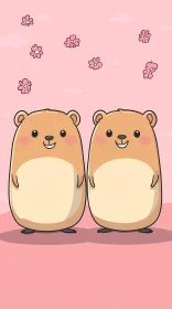 Adorable Hamsters Amidst Flowers
