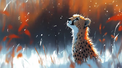 Cheetah in Tall Grass Art