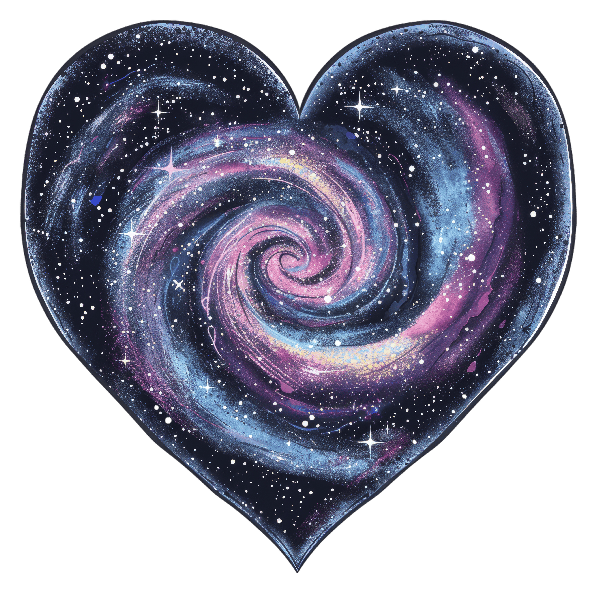 Galactic Swirl Heart Art