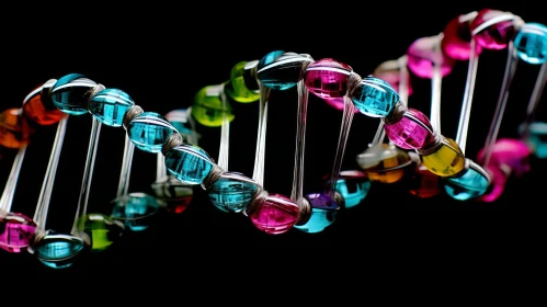 Colorful DNA Molecules: Modern Jewelry Inspired Artwork