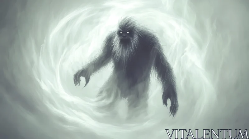 AI ART Mysterious Creature in Fog