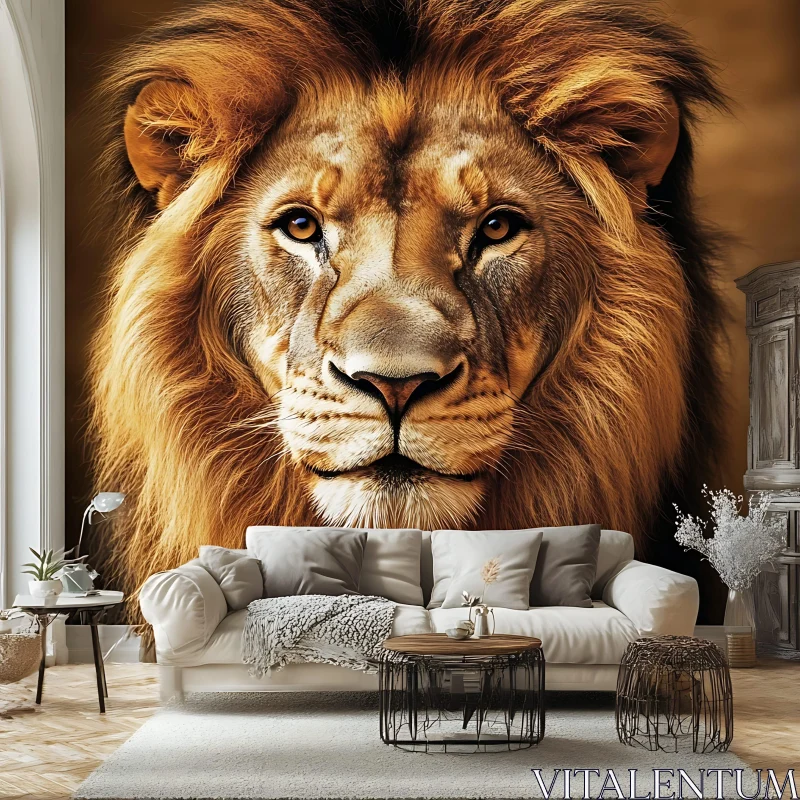 AI ART Majestic Lion Home Decor