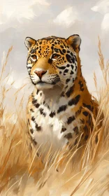 Golden Savanna Jaguar Art
