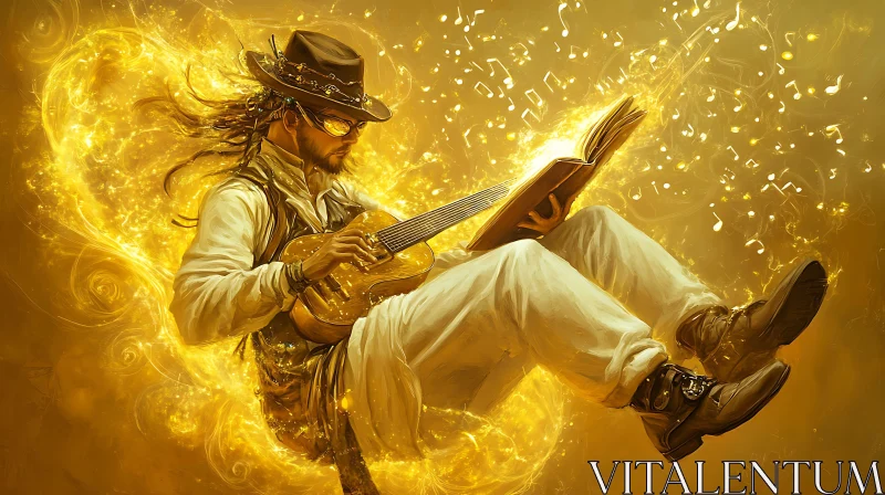 AI ART Musical Levitation in Gold