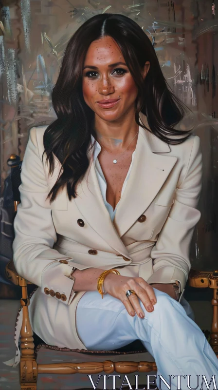 Meghan Markle's Graceful Portrait AI Image